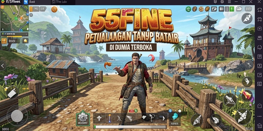 Tangkapan layar utama yang menampilkan beragam petualangan dalam gameplay Open World.