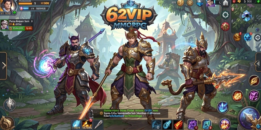 Tampilan gameplay seru di 62VIP dengan berbagai karakter dan lingkungan.