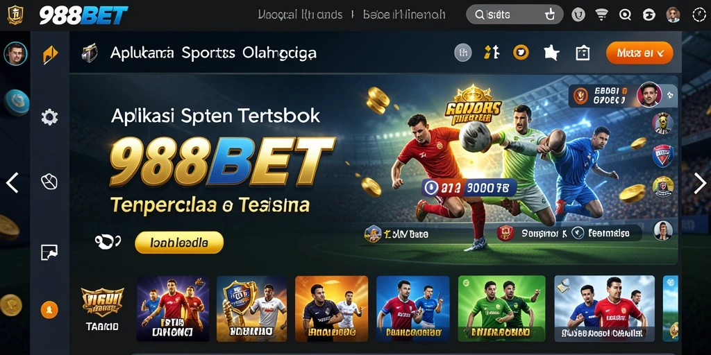 Tampilan antarmuka 988BET saat bertaruh pada olahraga.