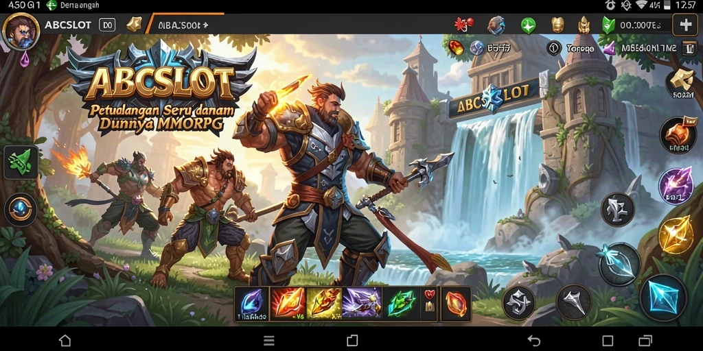 Screenshot gameplay utama ABCSLOT menampilkan aksi pertempuran yang intens dan grafis menawan.