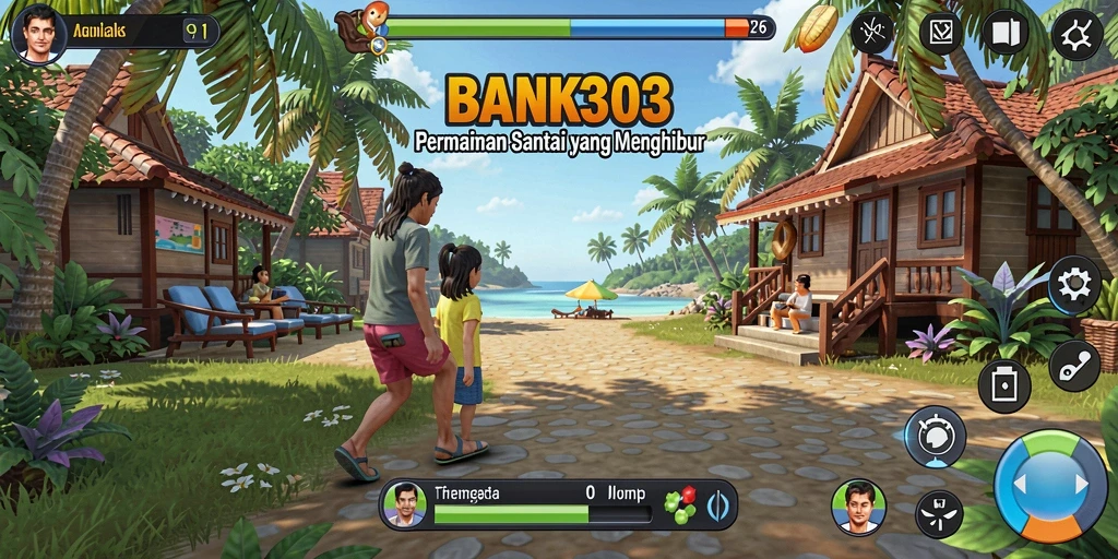 Tampilan gameplay menarik dari BANK303 yang penuh warna.