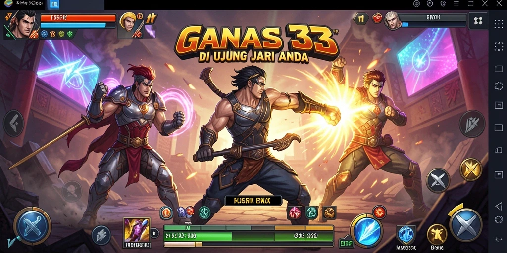 Screenshot gameplay <strong>GANAS33</strong> menampilkan aksi pertarungan yang seru dan mendebarkan.