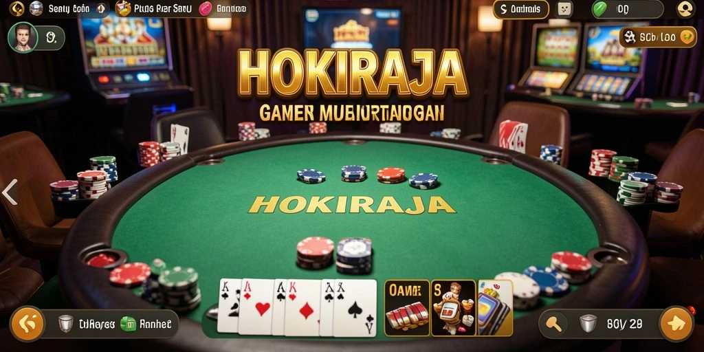 Tampilan permainan Poker HOKIRAJA yang seru dan mendebarkan.
