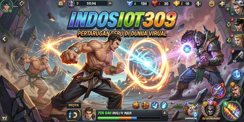 Screenshot gameplay <strong>INDOSLOT303</strong> menunjukkan aksi pertarungan yang mendebarkan.