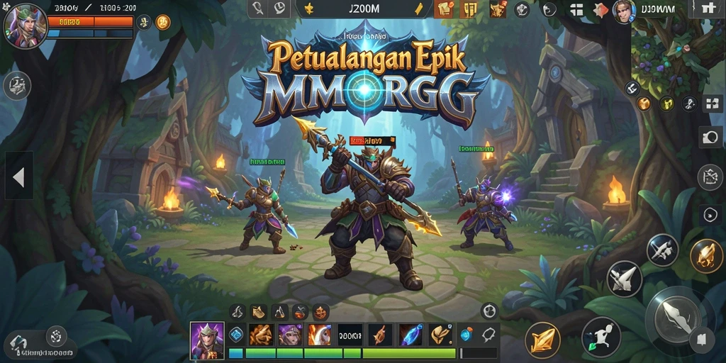 Tampilan gameplay menarik dari J200M di dunia MMORPG.