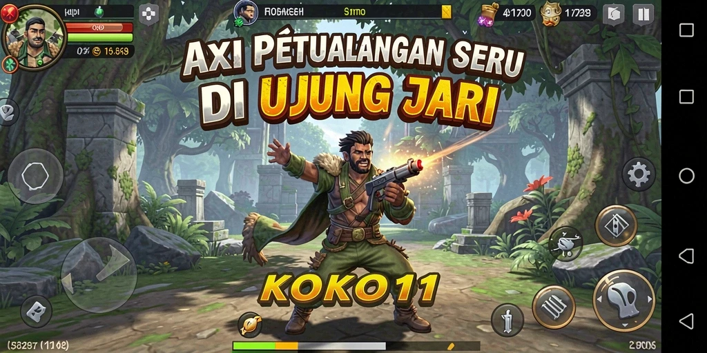 Screenshot KOKO11 menampilkan pertarungan seru dengan grafis menawan.