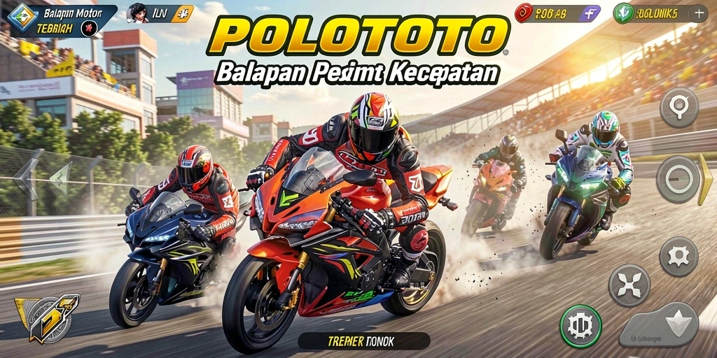 Gameplay seru dalam balapan motor yang mendebarkan.