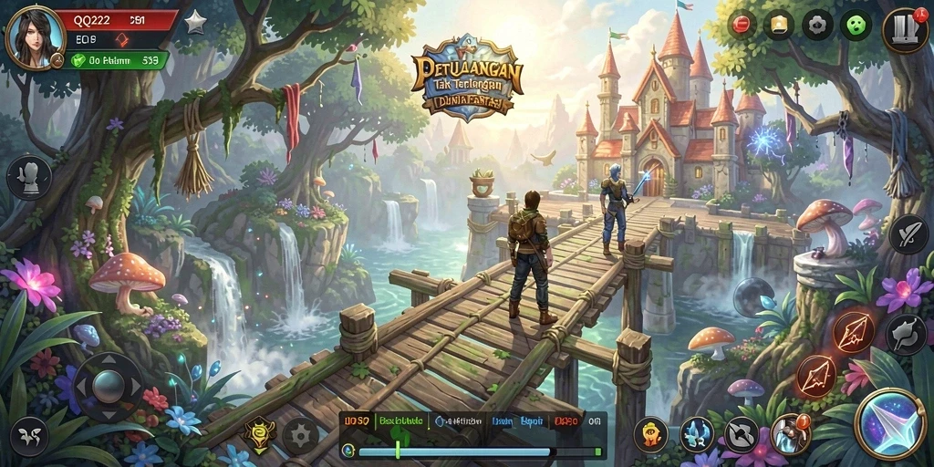 Tampilan gameplay menakjubkan dari QQ222 di dunia petualangan.