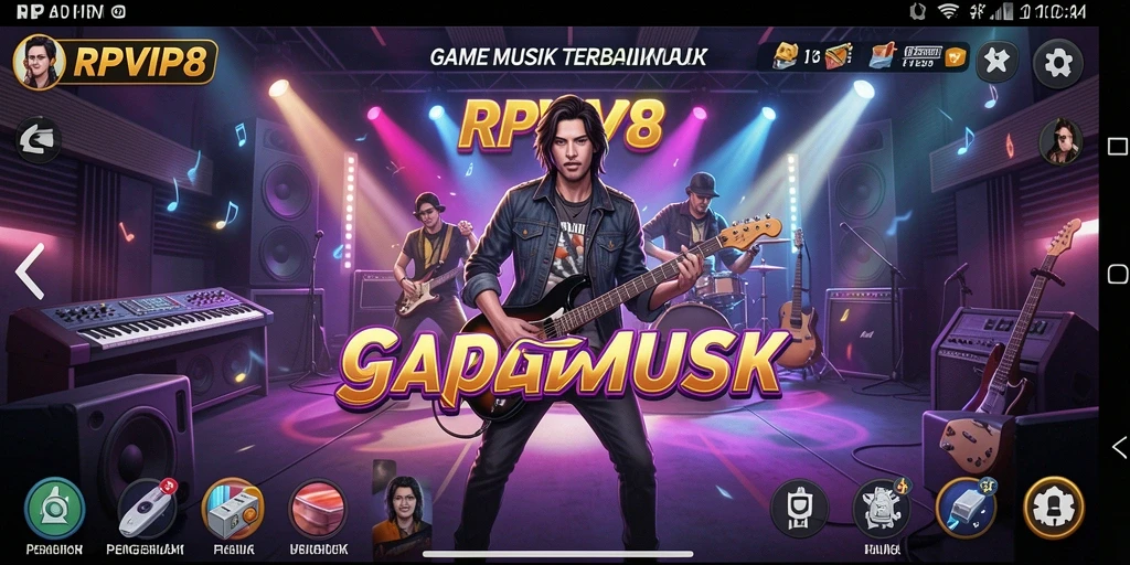 Tampilan menarik RPVIP8 dalam fitur gameplay musik.