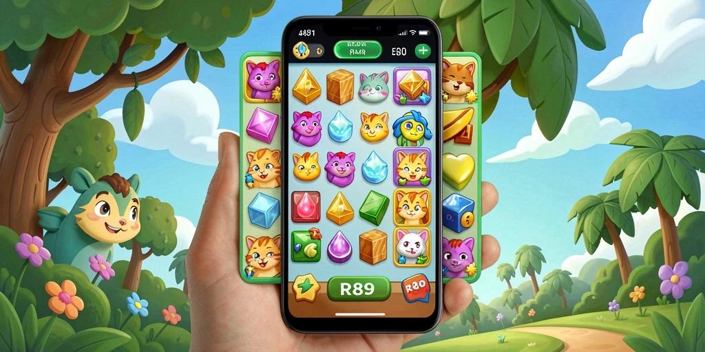 Tangkapan layar gameplay RR89 menampilkan pencocokan objek yang seru.